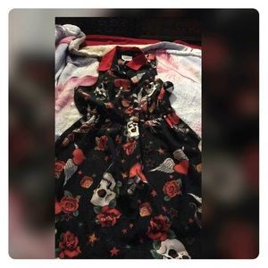 Black with red dress